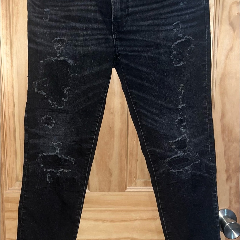 American Eagle Outfitters Black Distressed Jeans